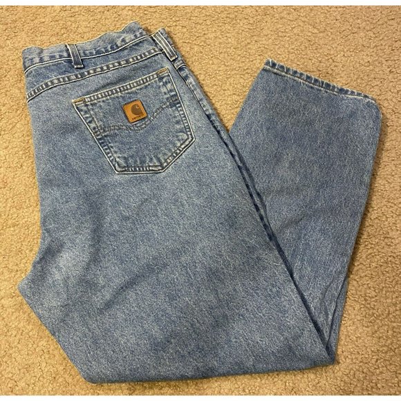 Carhartt Other - Carhartt Mens Blue Denim Jeans Light Wash Measured 40x31